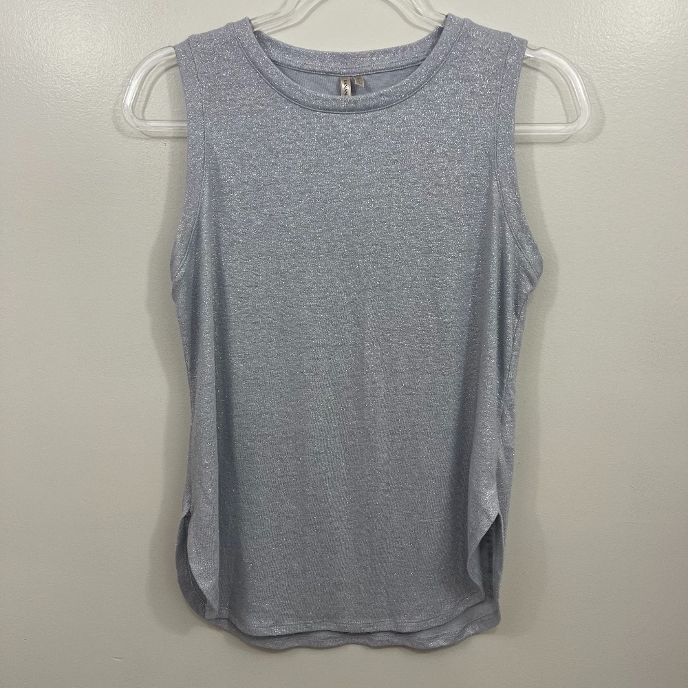 Banana Republic Gray Silver Sparkle Tank S